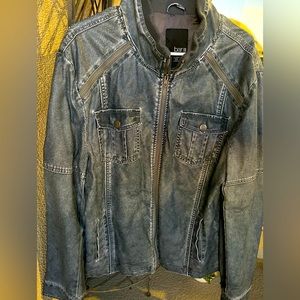 Faux Leather (Denim Design Inspired) Zipper Jacket
